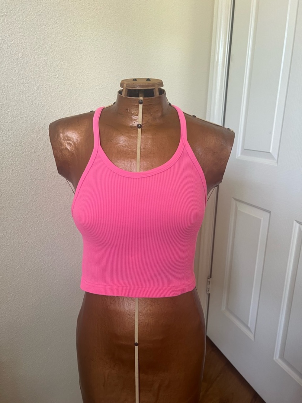 FP Movement by Free People Hot Pink Ribbed Cropped Tank